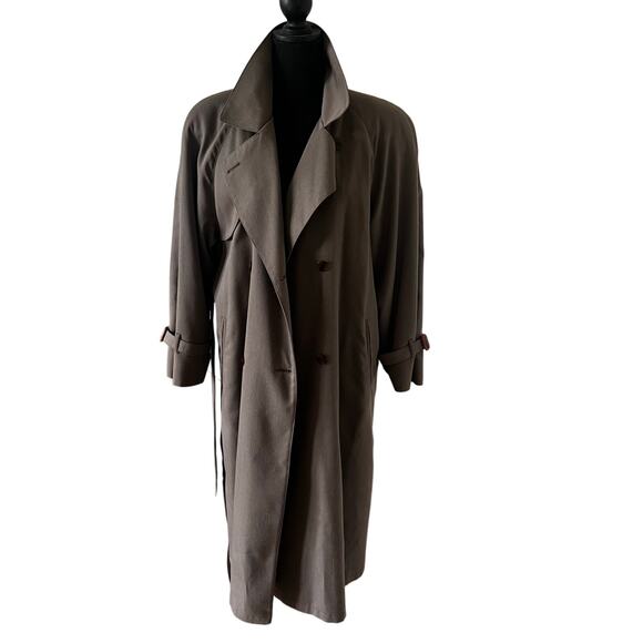 London Fog Vintage Women’s Classic Trench Coat Olive Green Size 10 Petite - Picture 1 of 8